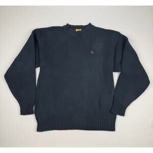 Duck Head Vintage Cotton Knit Sweater Crewneck Made USA Navy Blue Size Large